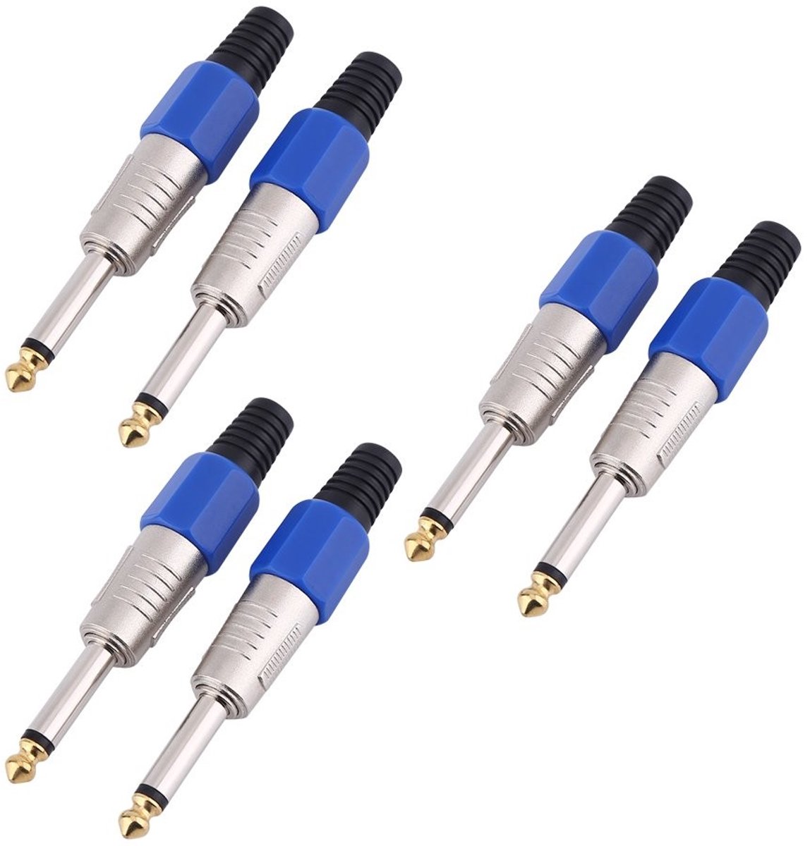 Dailygoody - Vergulde 3,6-inch Mono-audio-steker - 6,35-mm kabelaansluiting - 3 paar - Geschikt voor microfoons - Hoogwaardige verbinding - Perfecte g
