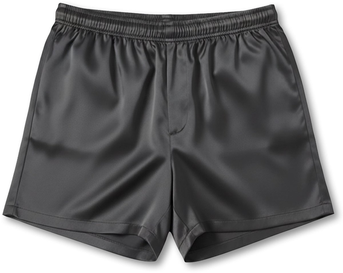 Zijden Boxershort inSilk Cologne - 100% Zijde - Exclusieve Heren Boxer van Satijnzijde - Kleur Antraciet - Maat M
