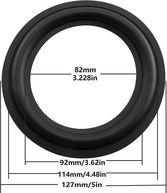 Dailygoody - Speaker Reparatie Onderdelen - Hoogwaardige Rubber Foam - Zwart - Vervangende Speaker Rand - Geschikt voor Oude Luidsprekers - Rubbe — afbeelding 2