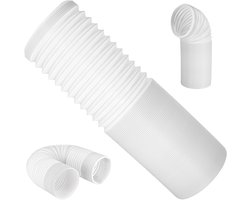 Afvoerslang Airco - Mobiele Airco Slang - Airco Ventilatie - Telescopisch Ontwerp - 150 mm x 200 cm - Wit