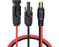 Solar Plug naar DC 8mm Kabel, 12 AWG, 1 m voor Jackery en Bluetti Power Stations, Zonne-energie Aansluiting voor DC7909 en 4 mm² Systemen