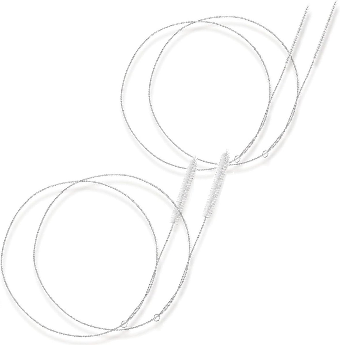 Set van 4 lange reinigingsborstels voor slangen, multifunctionele buisborstels voor flessen en koelkasten, 100 cm lang