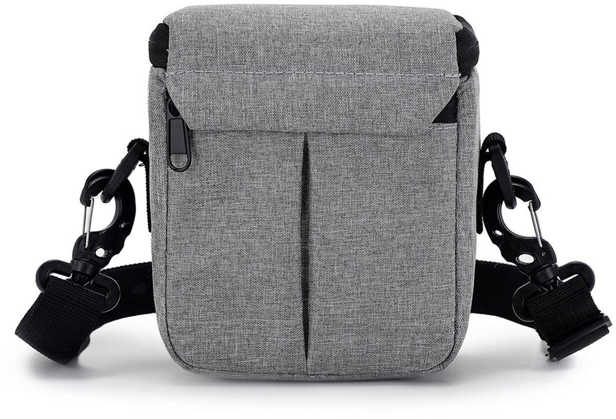 Tas-Cameratas-Professionele Compacte Cameratas - Universele Fototas voor Systeemcamera en Compact Camera - Lichtgewicht Schoudertas met Verstelbaar Schot - 3-in-1 Design: Schoudertas, Crossbody en Heuptas -grijs