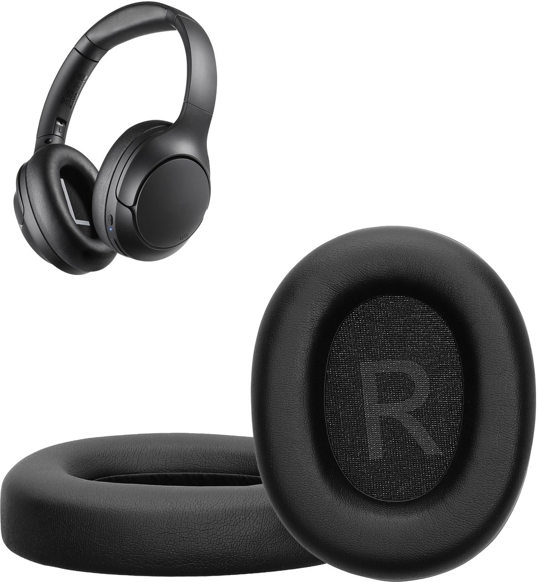kwmobile 2x oorkussens geschikt voor TOZO HT3 / HT2 - Earpads voor koptelefoon in zwart