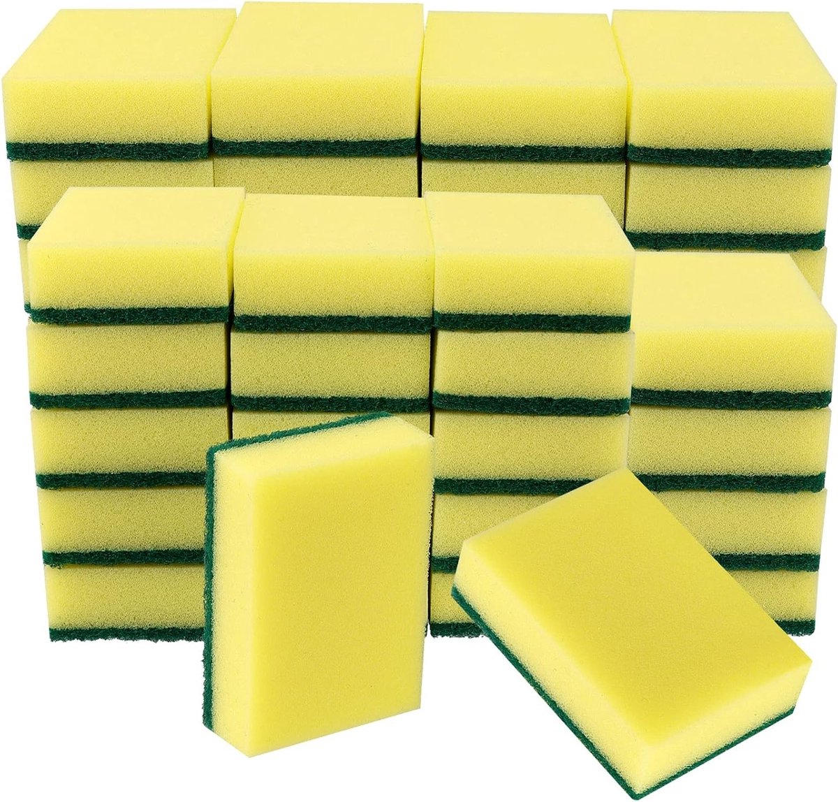 40 Stuks 10 cm Multi-Use Schoonmaak Sponsen, Dubbelzijdige Keuken Sponsen voor Algemeen Gebruik, Ideaal voor Meubels en Auto Leder