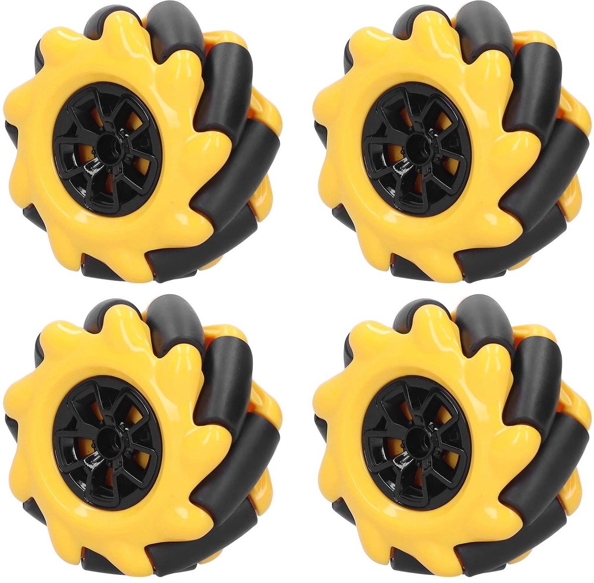 Dailygoody - Mecanum-wiel - Omnidirectioneel - Perfect voor slimme robotauto's - 60 mm - DIY-speelgoedcomponenten - 2 paar - Voor kinderen