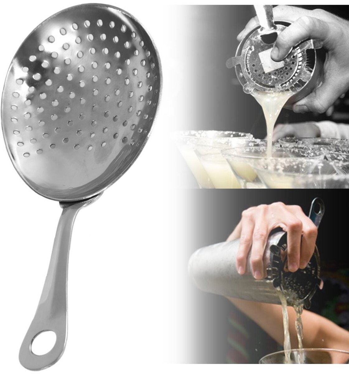 Dailygoody - Cocktailzeef - Julep Stijl - Vaatwasserbestendig - Zilver - Bar hulpmiddelen - Cocktailmixen - Geschikt voor thuisgebruik - Roestvrij sta