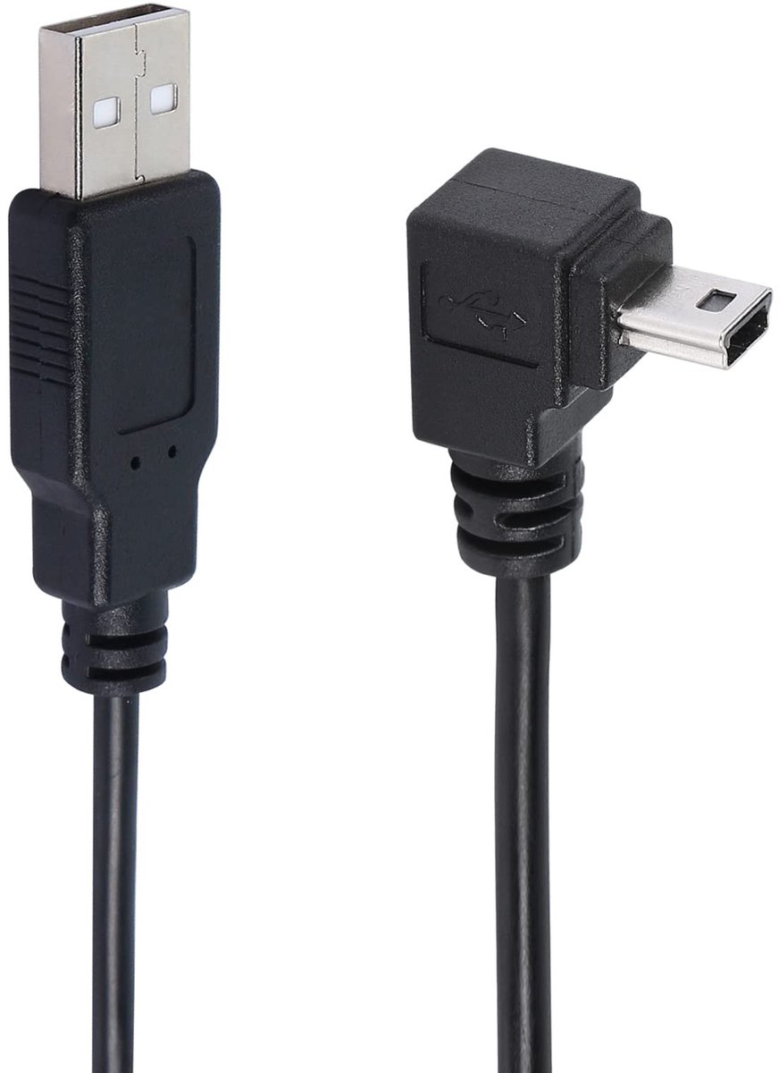 Dailygoody - 90° Mini USB naar USB 2.0 Verlengkabel 1.5m - Ideaal voor Smartphones en GPS