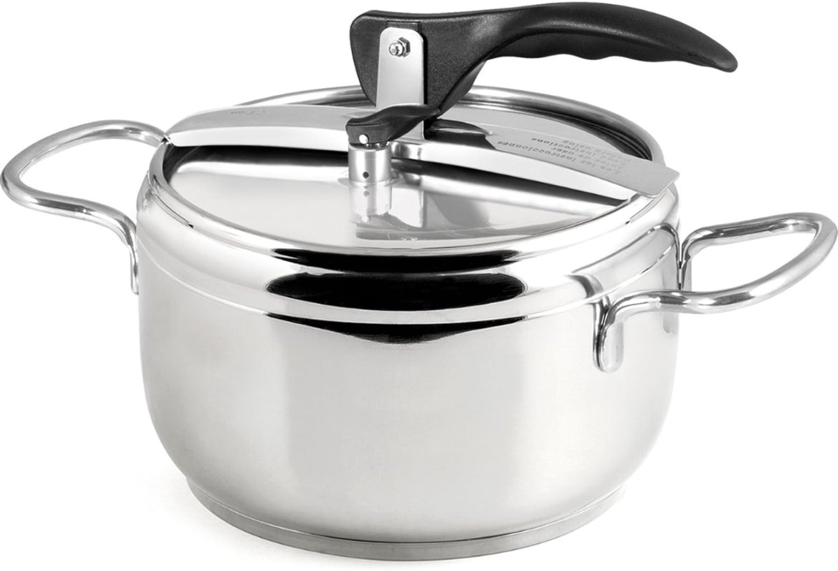 Aura® Snelkookpan Inductie - Slowcooker - Snelkookpan Elektrisch -Zilver- 32cm x 21cm x 21cm; 1.35 kg
