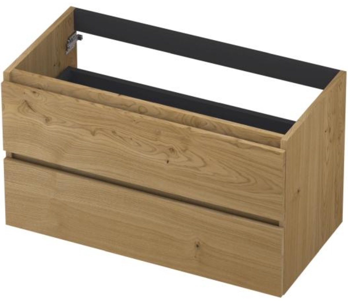 INK - Onderkast 2L Greeploos Houten Keerlijst Fineer - 900x450x520 Mm - Natur Fineer