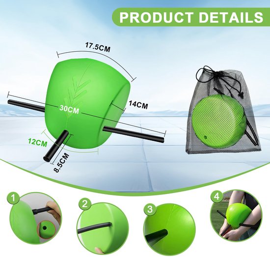 Golfswing Trainingshulp - Golftrainingsbal - Juiste Vliegmechanisme Trainen - Unieke Uitlijningsstaafkop - 37 x 16.5 x 19 cm - Groen — afbeelding 2