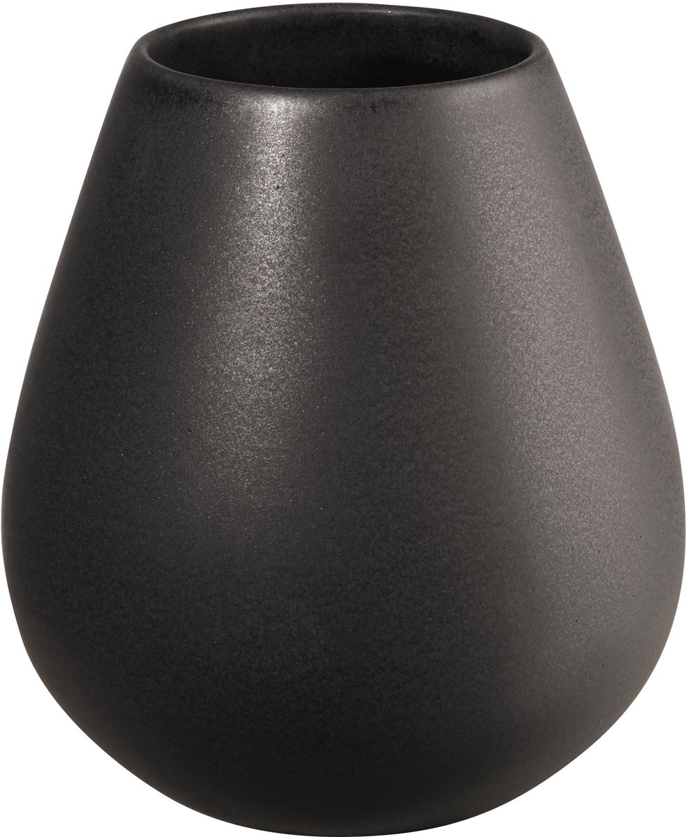 ASA Selection ease Vaas Black Iron, bloemenvaas, tafelvaas, decoratieve vaas, aardewerk, matzwart, H 18 cm, 91033174