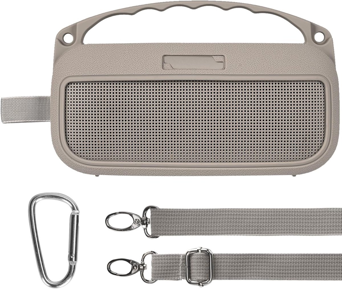 Silicone Hoes voor Bose SoundLink Flex Draagbare Bluetooth Speaker met Schouderbanden en Handvat in Aardetint - Bescherming, Stijl en Functionaliteit
