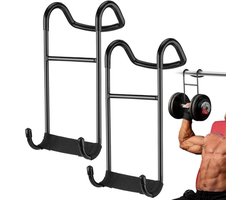 QSLKI 2PCS Dumbbell Stand, Belastingscapaciteit Binnen 102kg, Dumbbell Haken Zwaar Voor Barbell, Fitness, Borst, Schouder Workouts Met Polsriemen, Haken Voor Bankpers Fitness Gewichtheffen