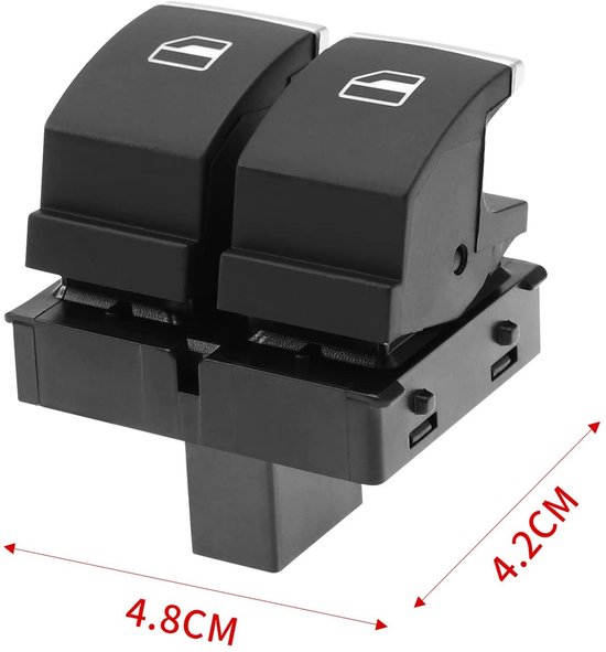 Allecto - Auto Power Raamschakelaar - Elektrische Raambediening - Zwart ABS - Compatibel met VW - Perfecte vervangingsschakelaar voor Eos Golf MK5 ... van Allecto — afbeelding 4