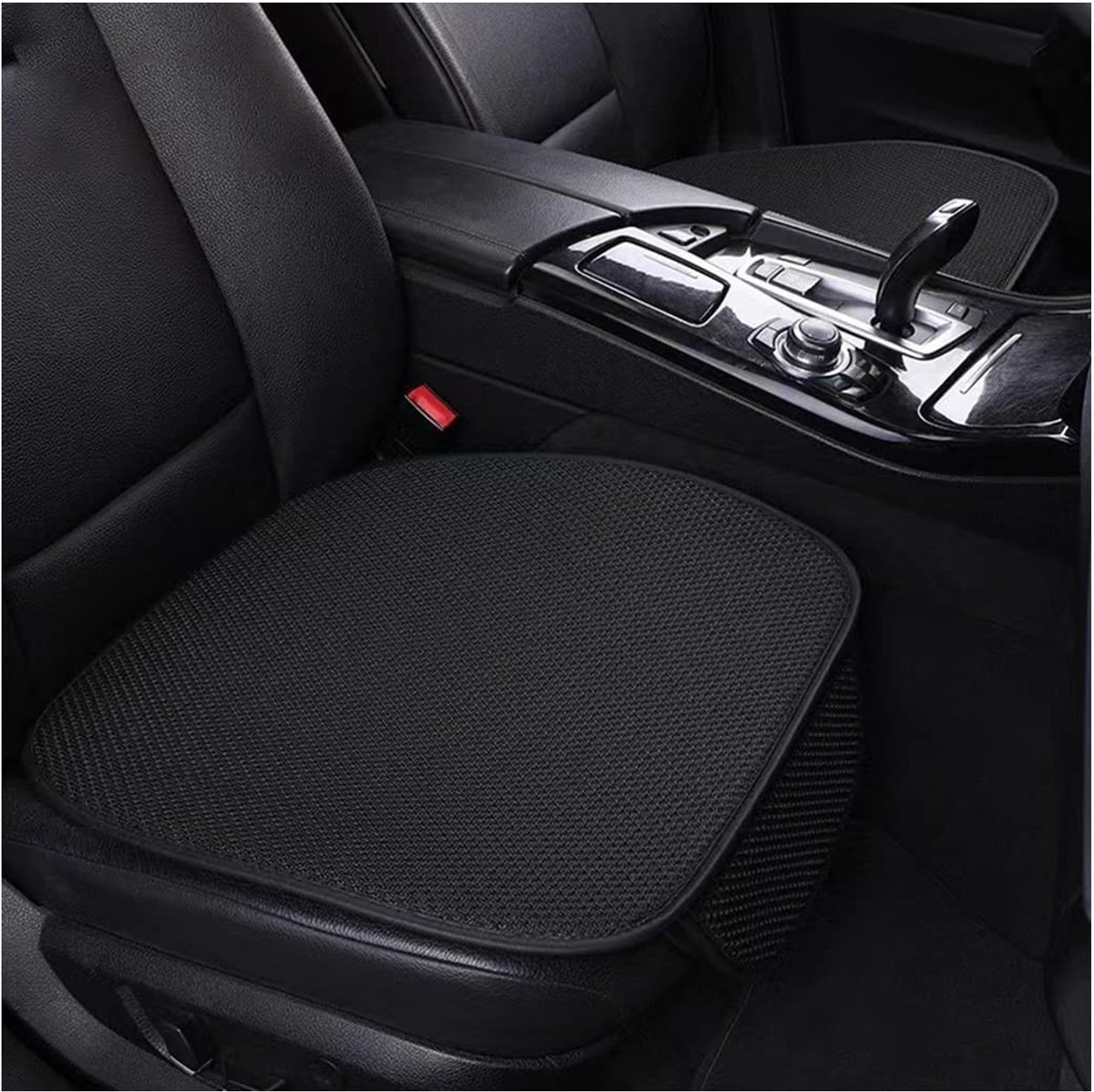 Dailygoody - Universele autostoelkussens - Comfortabel en ademend - Zacht en antislip - Zwart - Voorstoelbekleding - Geschikt voor alle auto's - 2 stu