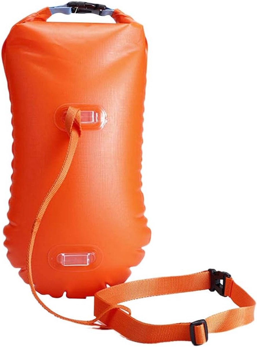 Ultralichte Open Water Zwem Boei voor Veiligheid, Ideaal voor Zwemmers, Triatleten en Snorkelaars (Oranje)