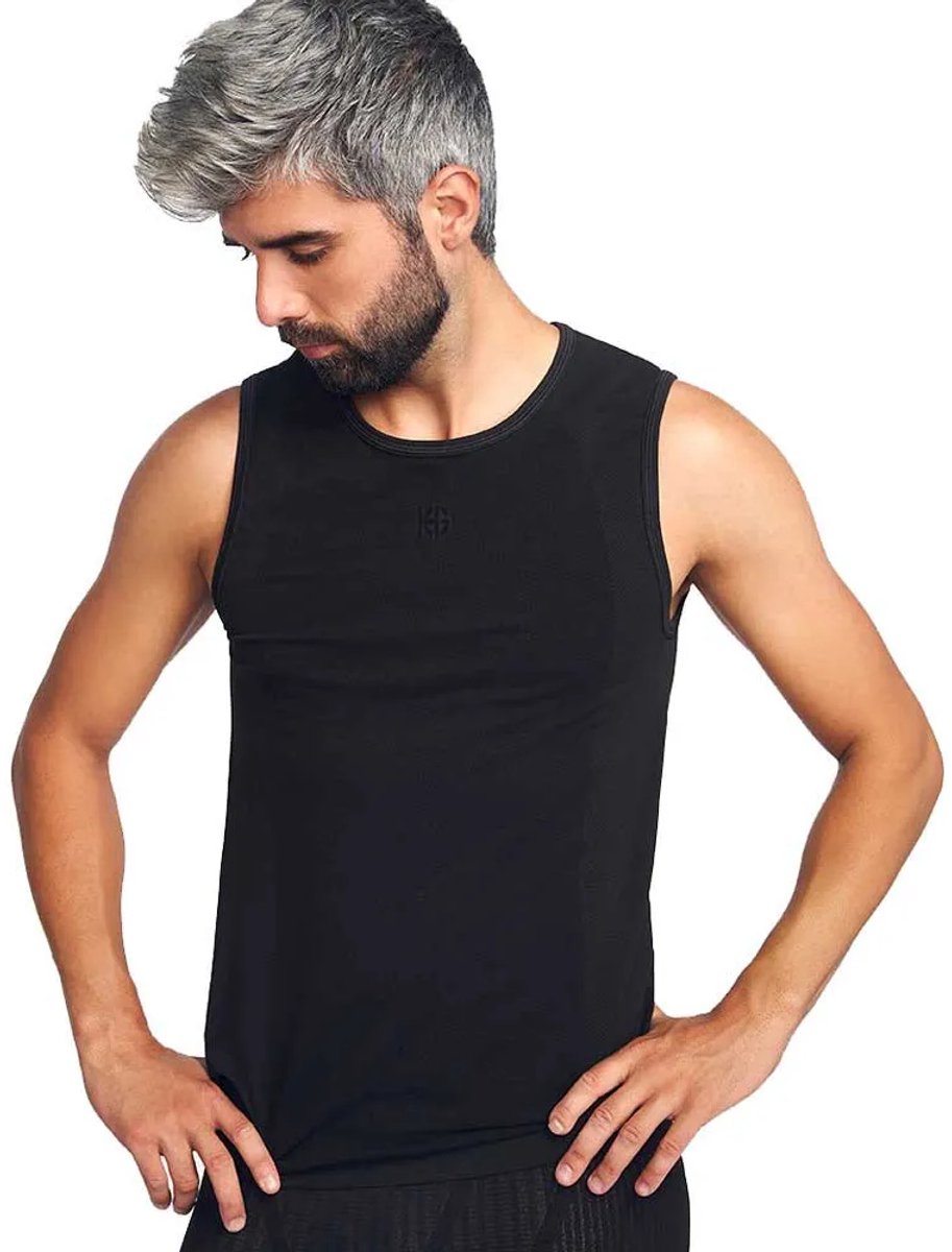 Sport Hg Twink Microperforated Mouwloos T-shirt Zwart L Man