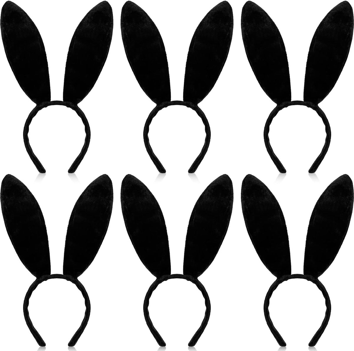 Schattige Pluche Bunny Oren Hoofdband voor Kostuum, Cosplay en Feestdagen zoals Halloween en Kerst, 6 Stuks