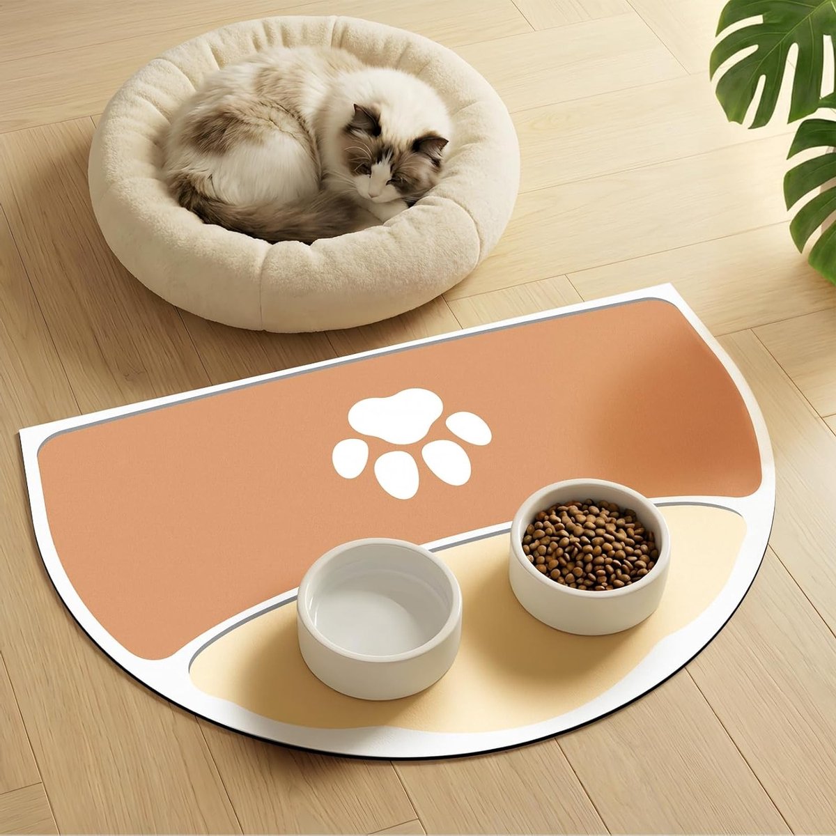 Hondenvoer Mat met Antislip, 61x40.5cm, Rubber Ondergrond voor Eten en Drinken, Makkelijk Schoon te Maken en Geschikt voor Slordige Drinkers