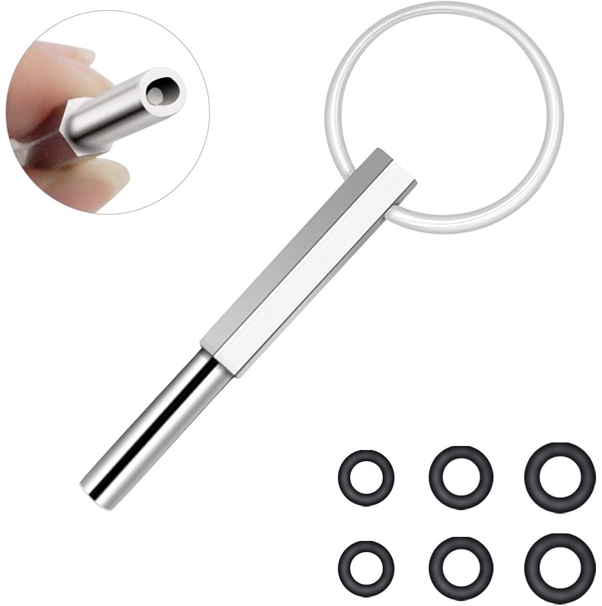 Dailygoody Ovale Kop Sleutel met Sleutelhanger Voor Jura Krups Koffiemachines Roestvrijstaal Magnetisch Duurzaam en Handig Geschikt vo