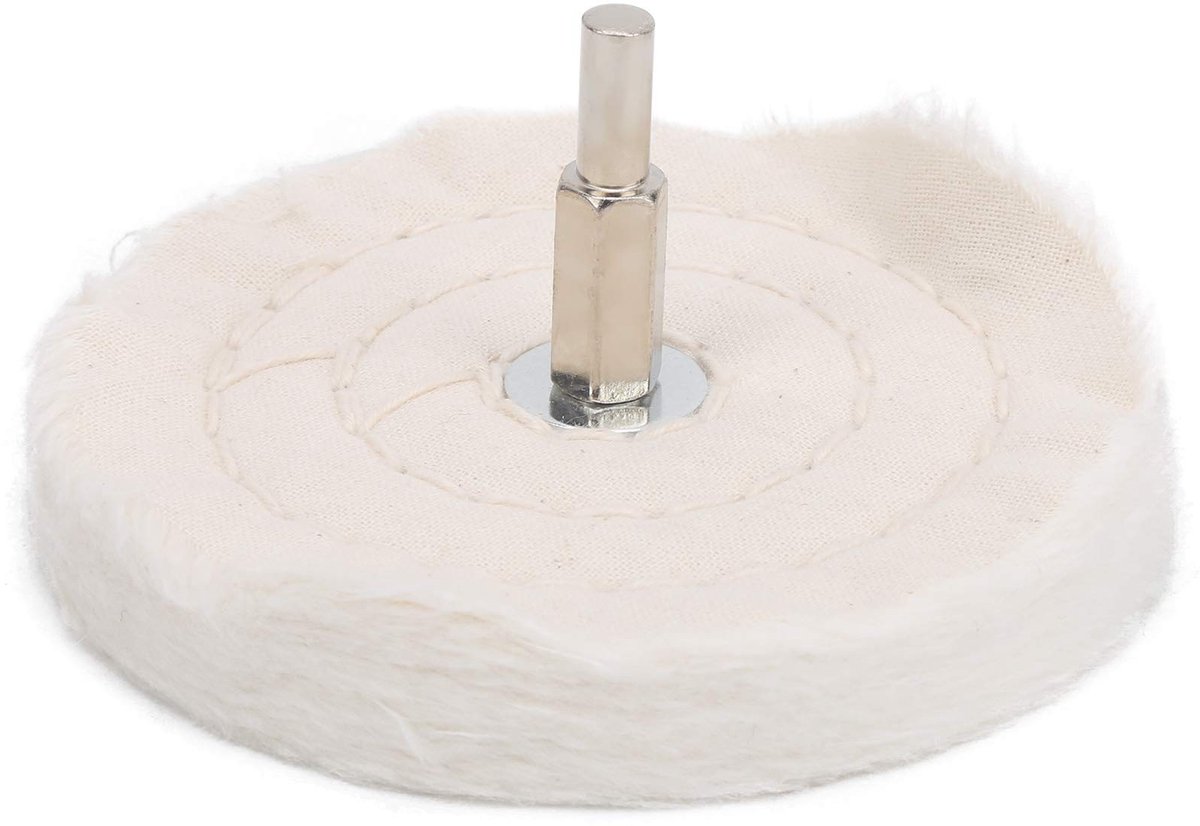 Dailygoody - Witte Polijstschijf voor Boormachine - Katoenen Spiegeloppervlakslijper - 100 mm - Geschikt voor Metaal en Kunststof - Ideaal voor Polijs