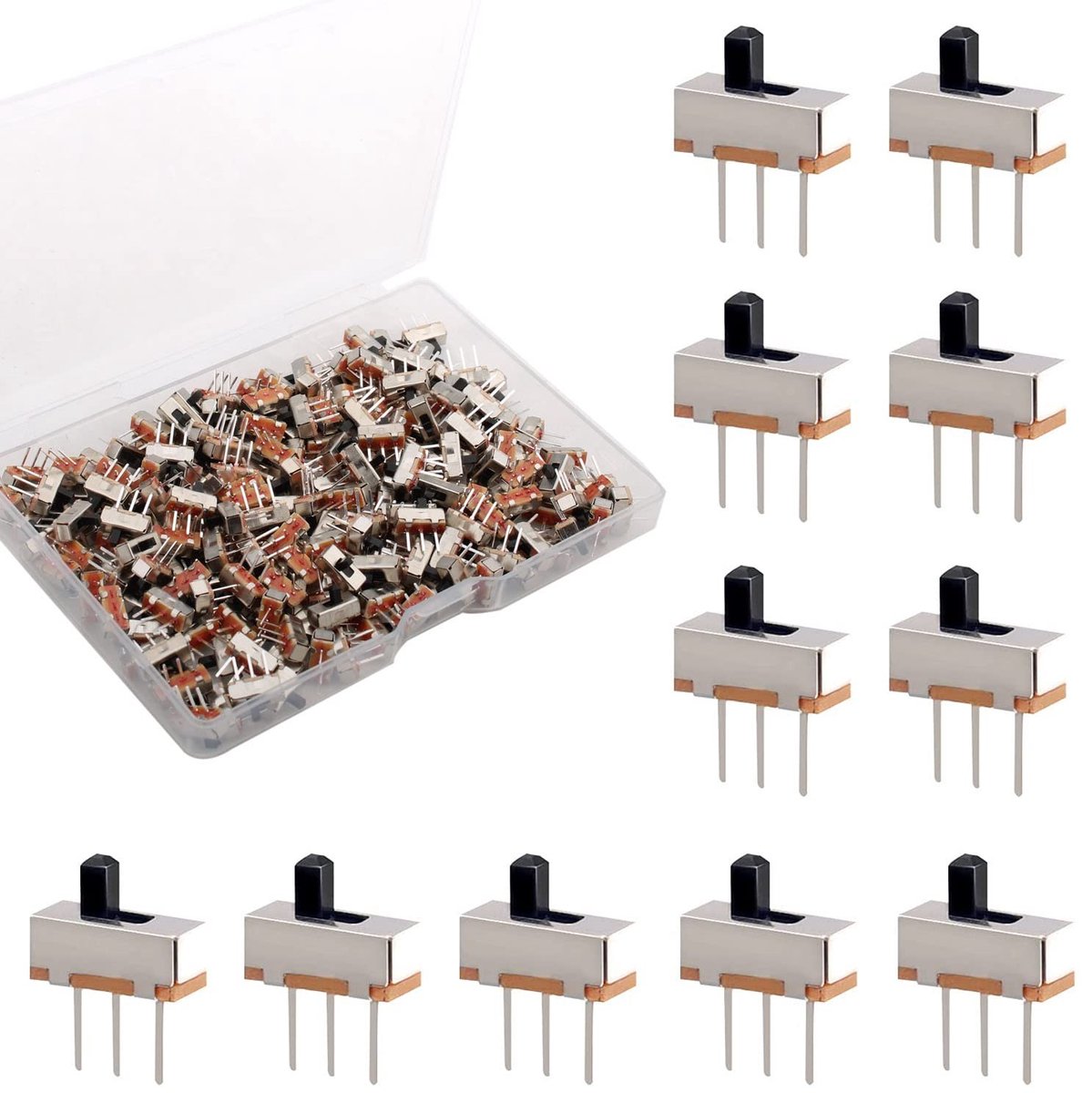 Dailygoody - 200PCS Mini Slide Switches 3mm 1P2T SPDT voor Elektronische Projecten