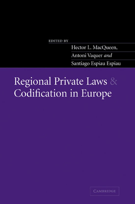 Regional Private Laws and Codification in Europe - cover