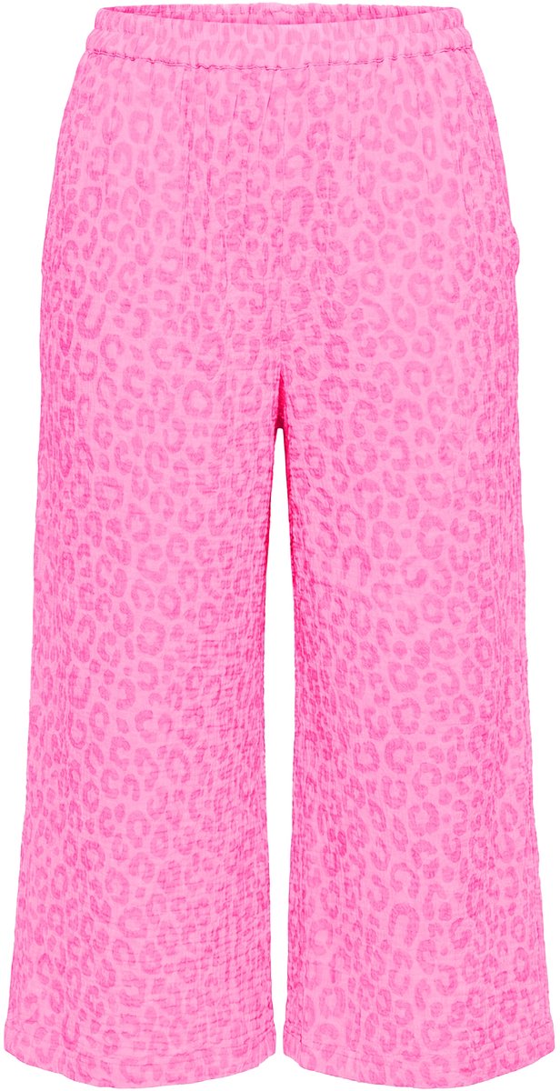 Angel of Style - Dames - Culotte wijde pijp mousseline leomotief - Flamingo - Maat 60