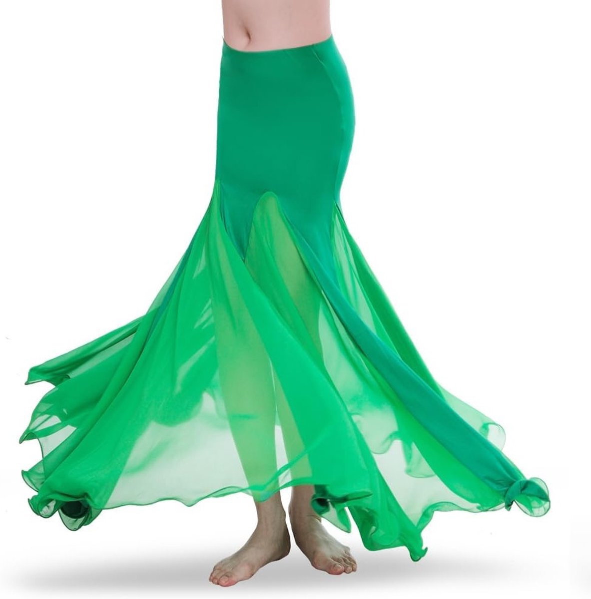 Sexy Chiffon Buikdansrok voor Dames - Lange Maxi Rok voor Oriëntaalse Dans, Buikdans Kostuum en Dansoutfit in Zwart