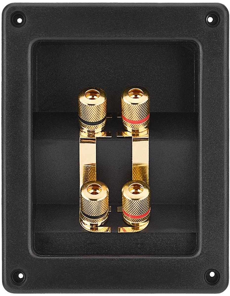Dailygoody - Luidsprekeraansluitdoos - 4 Koperen Aansluitklemmen - Eenvoudige installatie - Compact formaat - Akoestische componenten - Geschikt voor ..