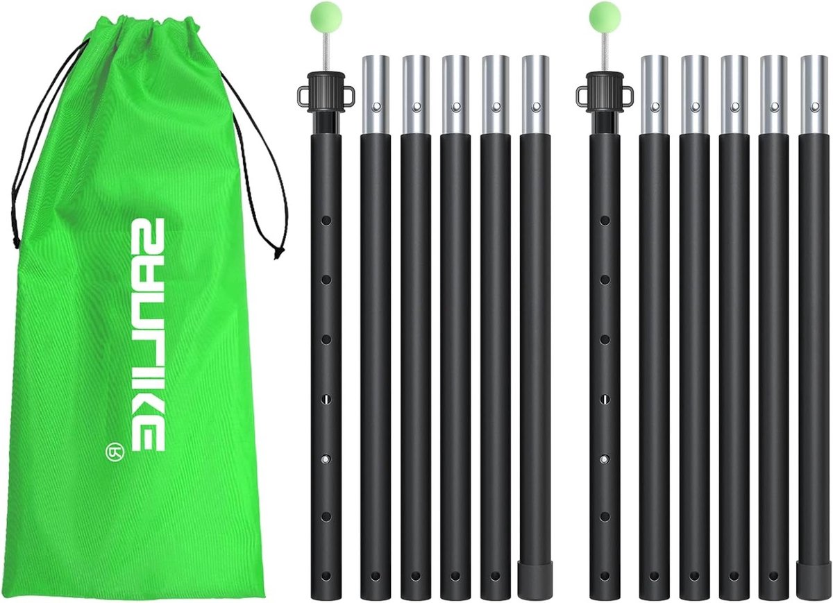 Verstelbare Telescopische Tentpalen van 73cm tot 210cm voor Camping, Lichtgewicht Aluminium Poles voor Zeil en Luifel, 6-delige Verbinding