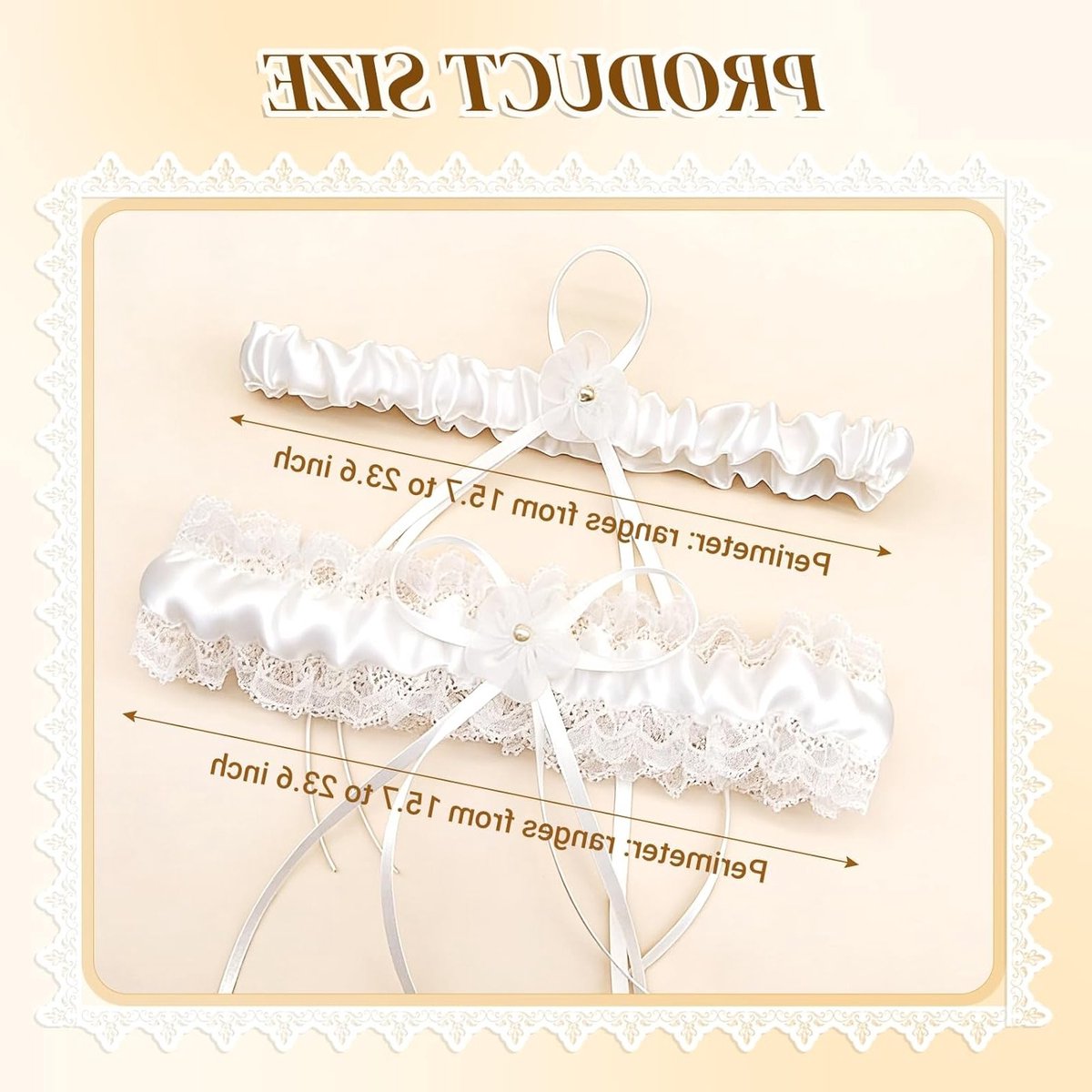 Elegante kousenband voor de bruid, rekbaar met parels, perfect voor bruiloft en eindejaarsbal, stijlvolle set voor een onvergetelijke look