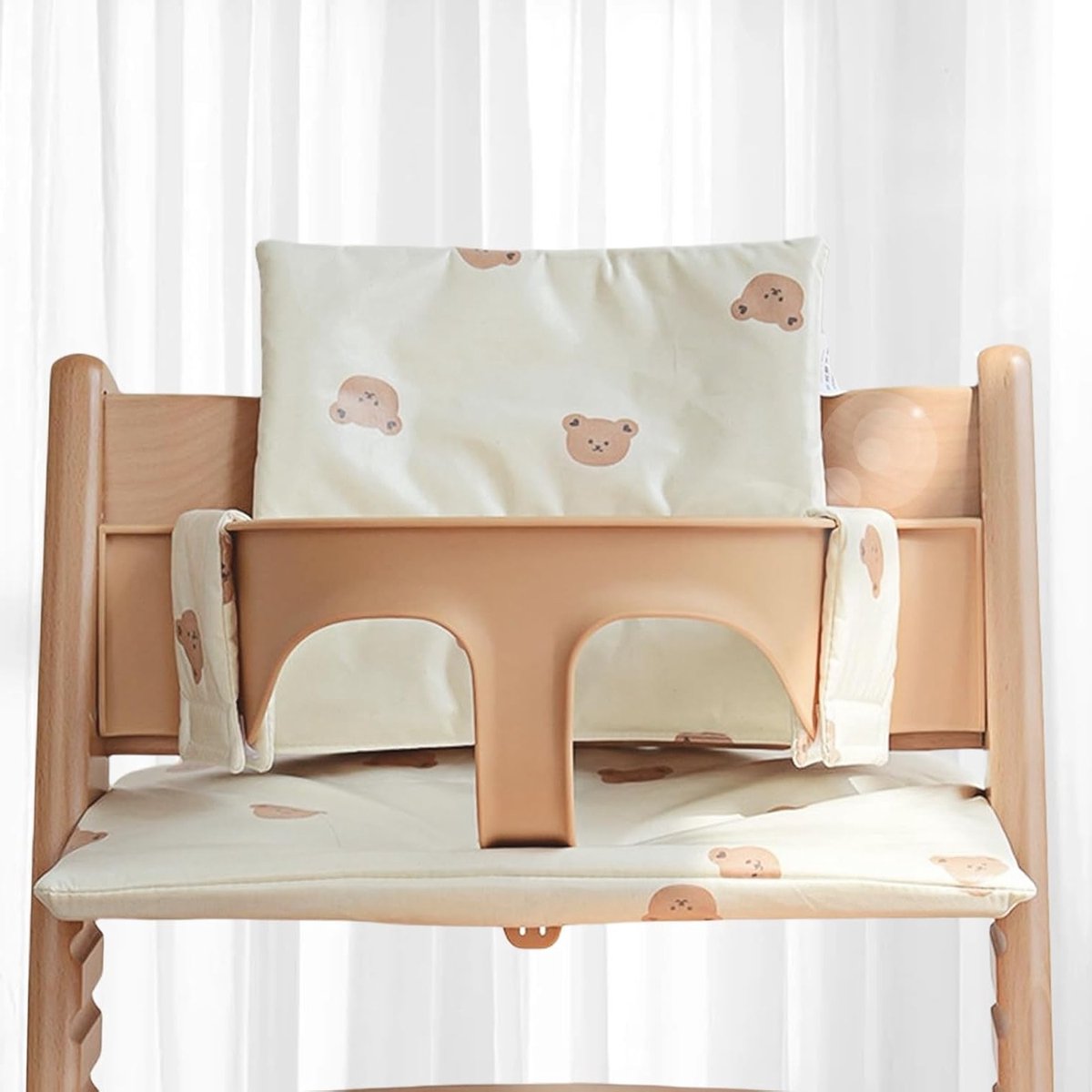 Set van antislip zitkussens voor kinderstoelen, waterafstotende coating, eenvoudig te bevestigen, geschikt voor hoge stoelen en Tripp Trapp