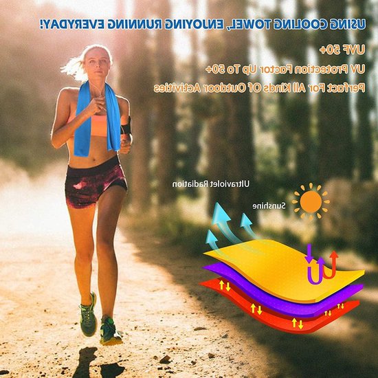 Set van 4 handdoeken voor directe verkoeling, ideaal voor sport, yoga, reizen en kamperen, van microvezel voor optimale absorptie. — afbeelding 2