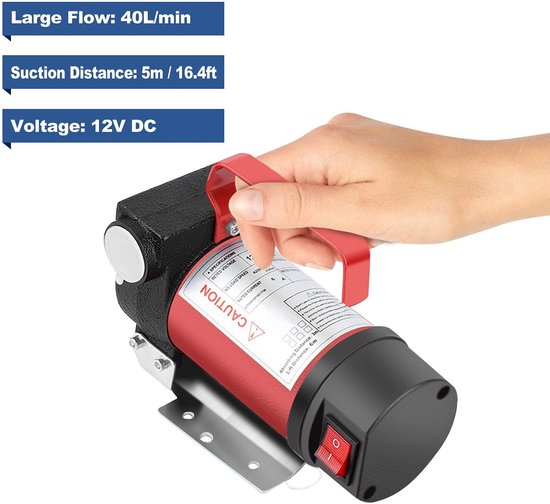 Dailygoody - Diesel Transferpomp - Elektrische Brandstofpomp - Voor Auto en Truck - 12V - Brandstofoverdracht - Krachtig en Betrouwbaar - Geschikt voo.. — afbeelding 4