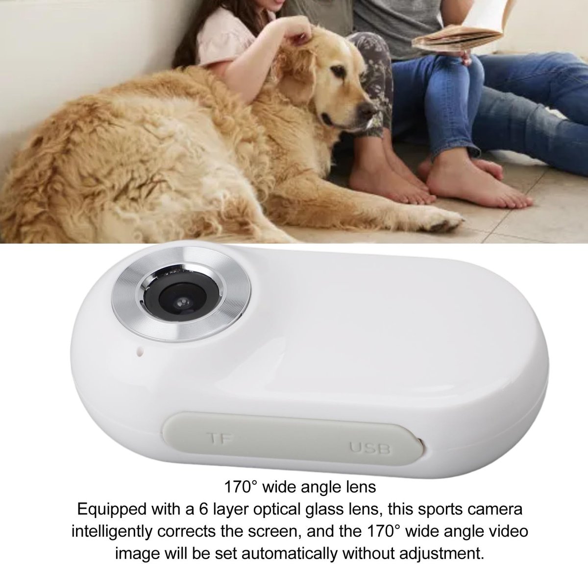 Dailygoody - Hondencamera Halsband - 1080P HD Minicam - Waterdichte Actiecamera - Compact - Voor Huisdieren - Geschikt voor Onderwater Gebruik