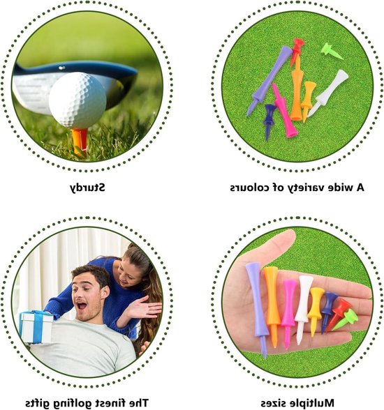Golf Tees - Golf Accessoires - Golf Oefenen - Onbreekbaar Herbruikbaar - 125 Stuks - Meerkleurig van GOLF — afbeelding 2