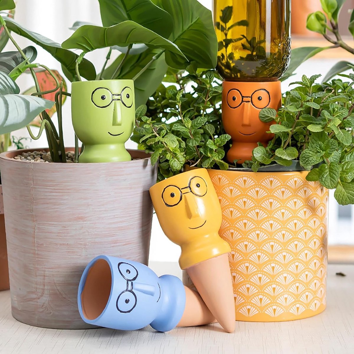 Set van 4 Automatische Planten Watergeefkegels, Ideaal voor Vakanties, Voor Binnen- en Buitenplanten