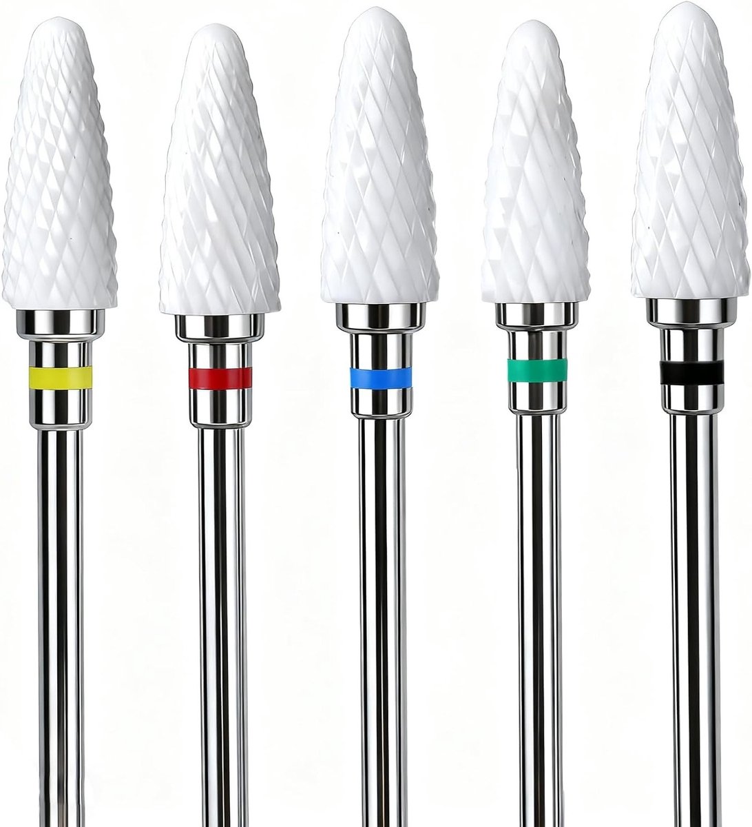 Professionele 5-delige Set Nagelvijl Accessoires voor Nageldrills - Keramische Bits voor Manicure en Pedicure Thuisgebruik