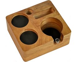 Espresso Tamper Station van Walnoot Hout, Organiser voor Koffie Accessoires en Tamping Tools, Geschikt voor 51/54 en 58mm Espresso Machines