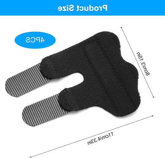 Set van 4 verstelbare vingerspalken voor immobilisatie, aluminium steun, vingersteun en bandage bij gebroken vingers en artritis — afbeelding 5