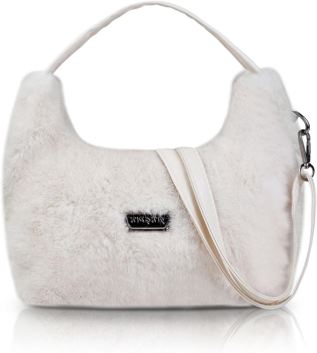 Trendy pluche schoudertas voor vrouwen, veelzijdige handtas met rits, crossbody tas met afneembare schouderriem voor dagelijks gebruik en reizen