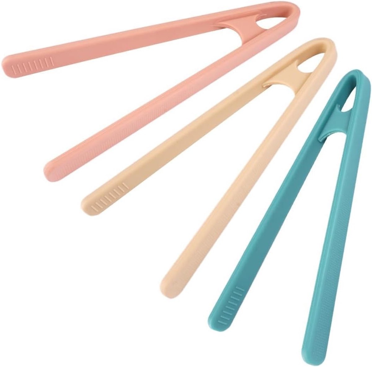 Mini Keukentangen Set van 3 Stuks - Kleurige Siliconen Serveertangen voor Koken, Grilling en Salades met Antislip Handvatten