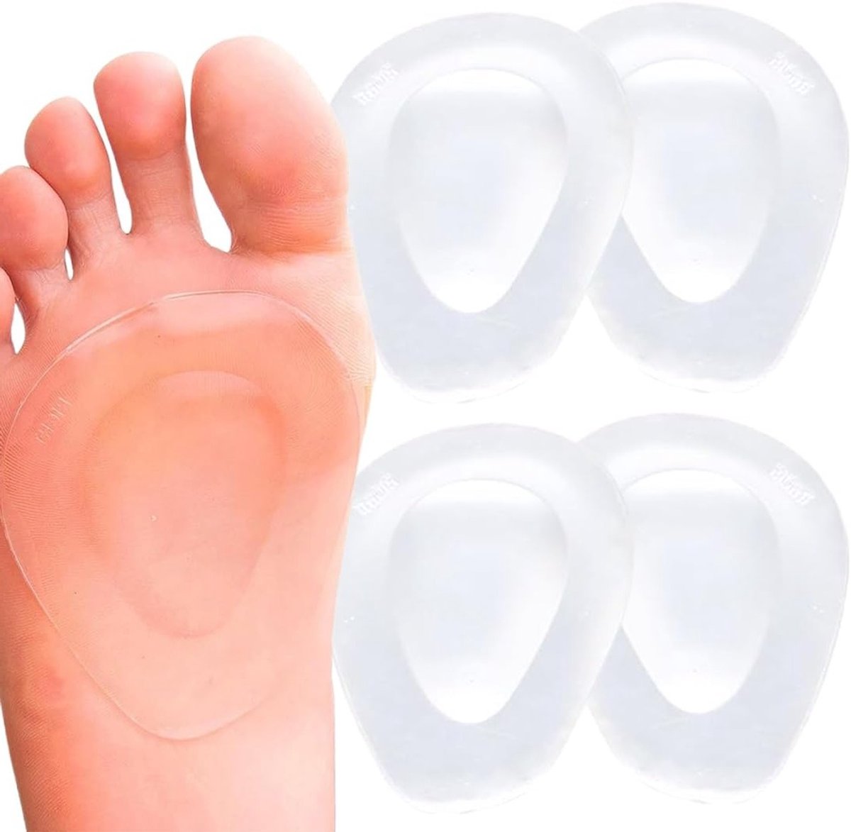 Middenvoetkussens voor voetbal - 4 stuks gelinzetstukken voor optimale schokabsorptie en comfort