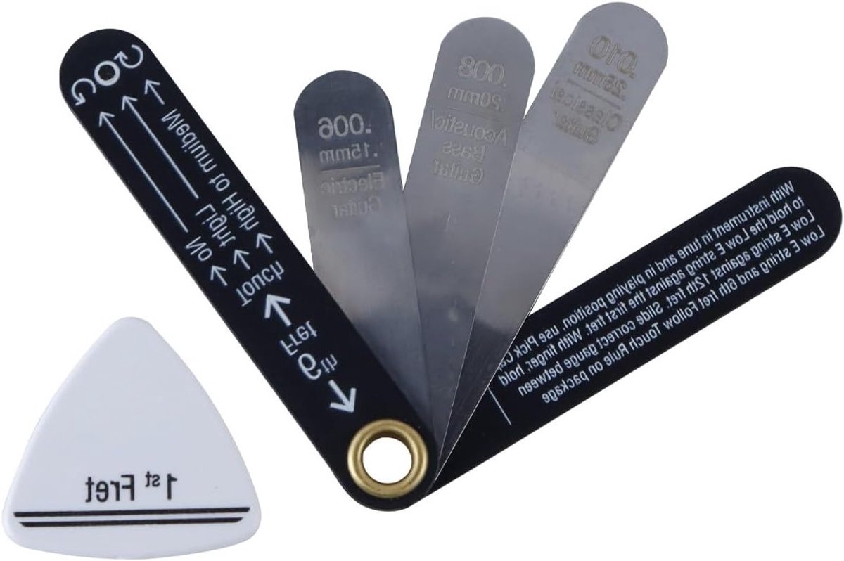 Guitar Neck Relief Meter voor Truss Rod Metingen - 3 Maten RVS voor Elektrische en Akoestische Gitaren en Basgitaren