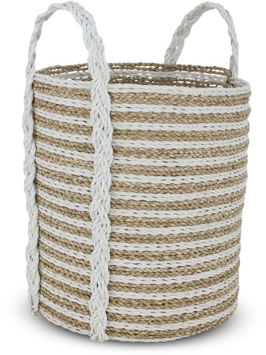 Safaary - Rieten Mand van Zeegras Wit Malia Bali-Ø 33 x 38cm