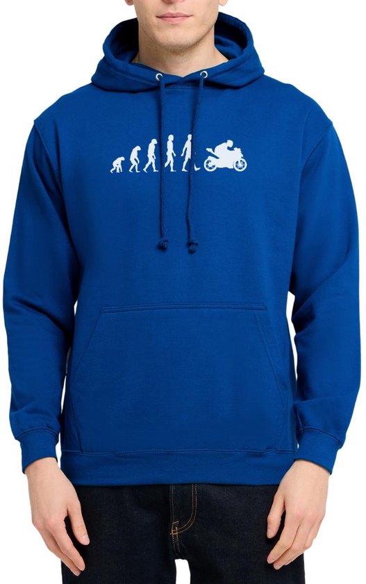 Motorrijder Evolutie Met Sportieve Biker Hoodie Unisex