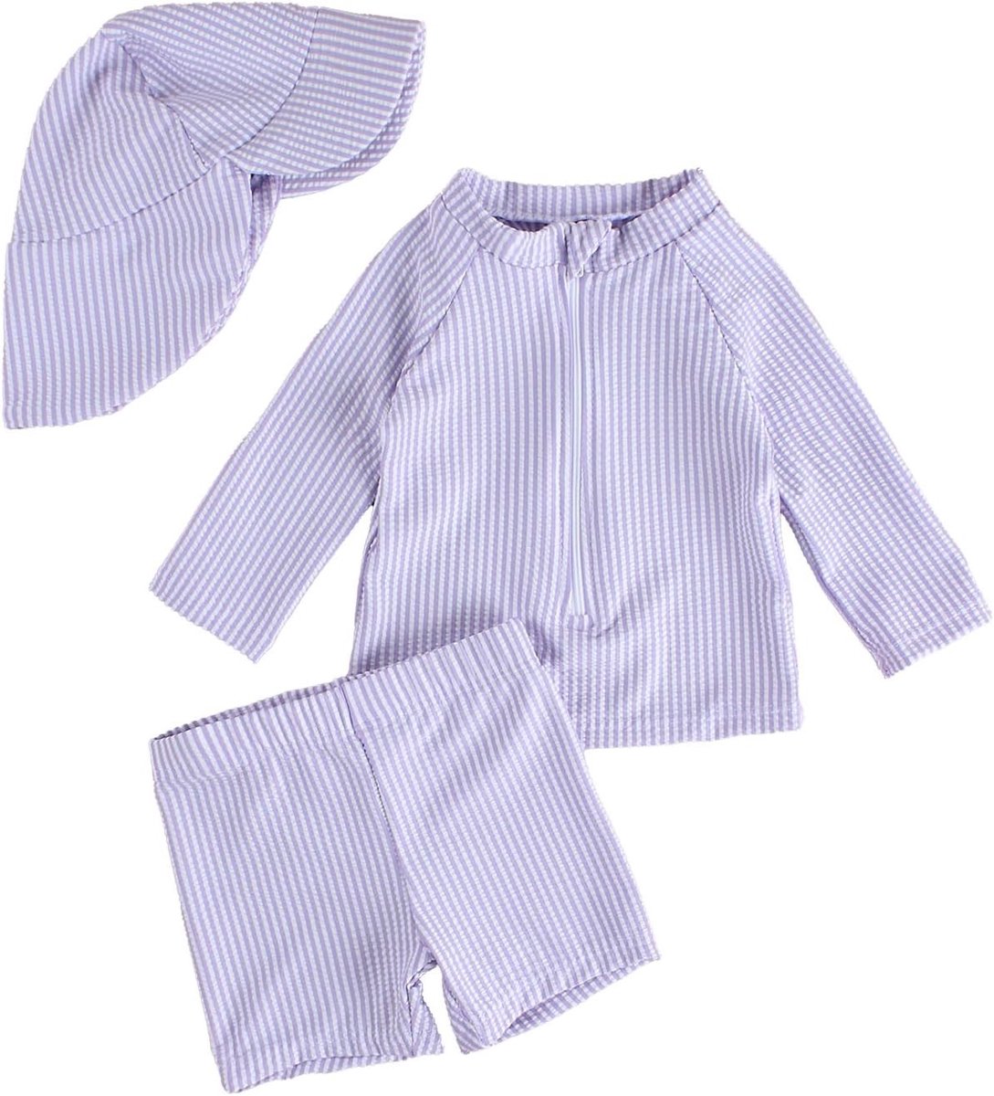UV-beschermende Eendelige Badpak voor Baby's en Peuters met Zonnehoed - Ideaal voor Zomer en Zwemmen