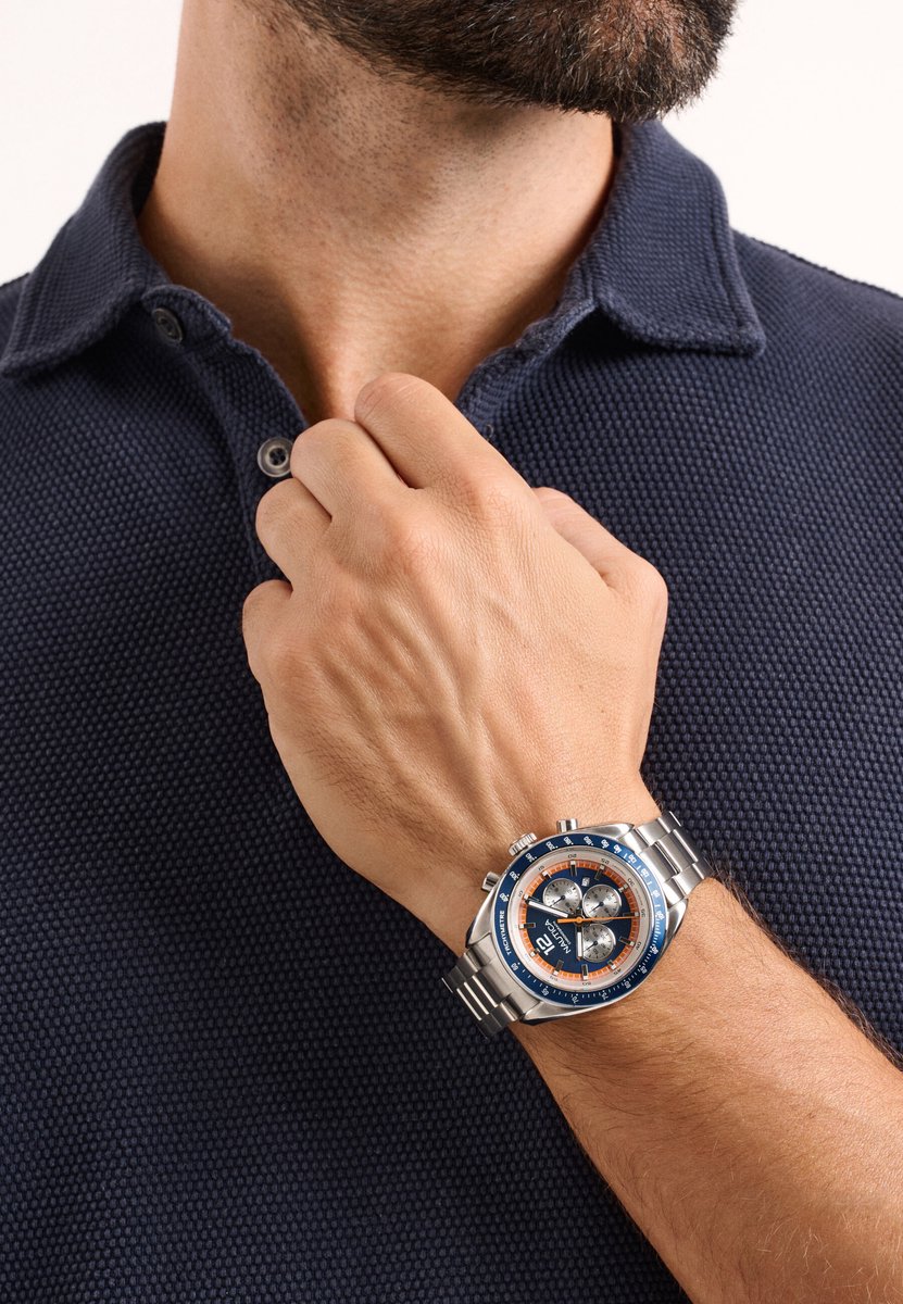 Nautica Kedge Quartz Analoog Horloge Silver Tone Kast: 100% Roestvrij Staal | Armband: 100% Roestvrij Staal 46 mm NAPKDS604